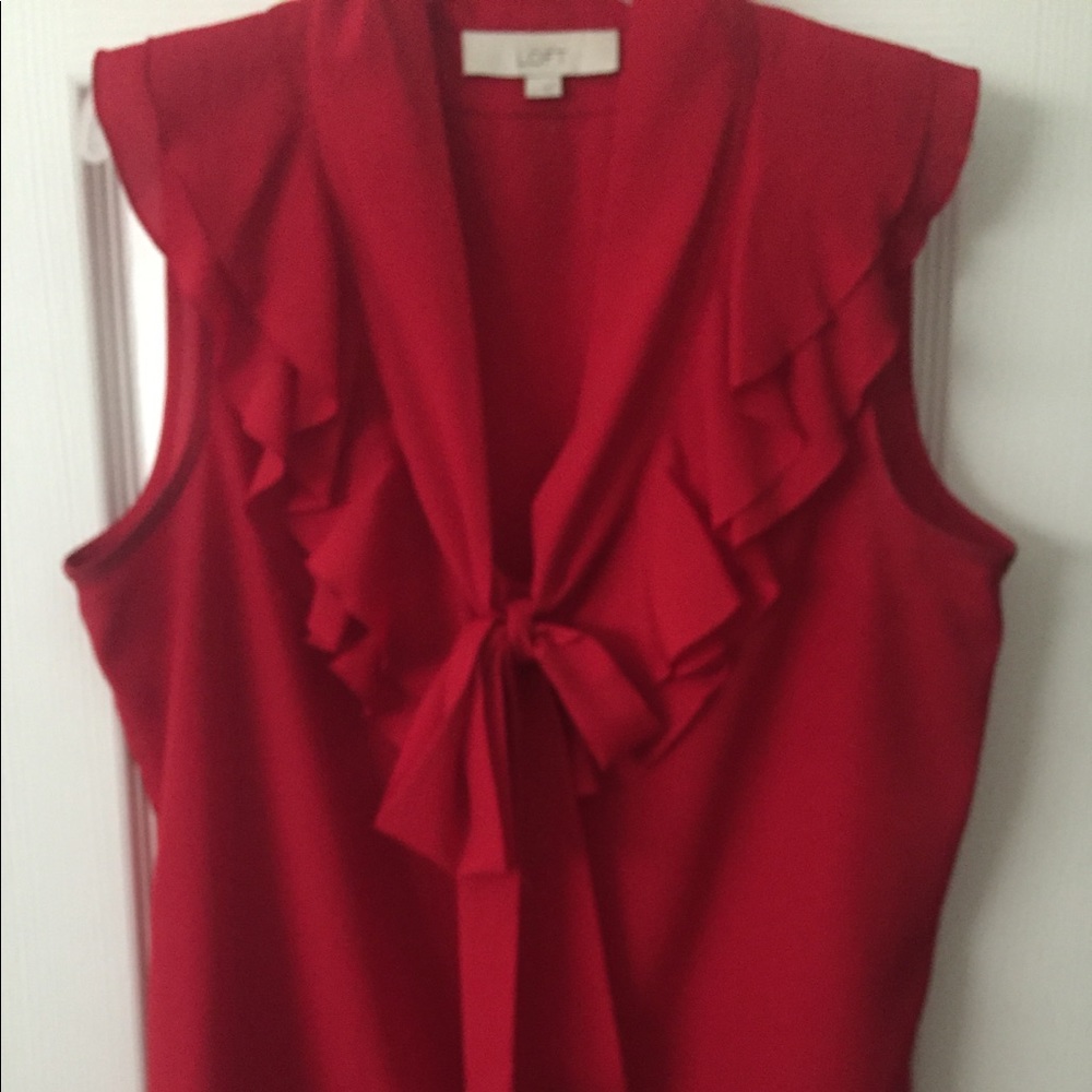 LOFT Ruffle Tie Top